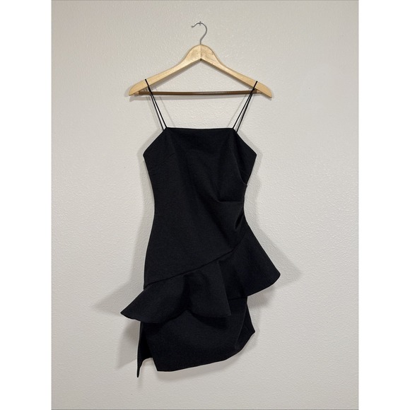 Elliatt Dresses & Skirts - ELLIATT REVOLVE Little Black Dress Asymmetrical Ruffle Mini Small Cocktail Party